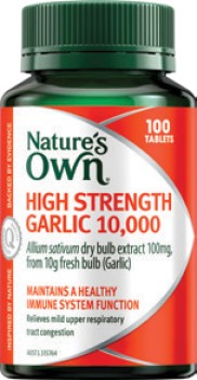 Natures-Own-High-Strength-Garlic-10000mg-100-Tablets on sale