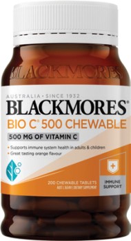 Blackmores-Bio-C-500-Chewable-500mg-200-Tablets on sale