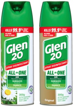 Glen-20-Disinfectant-Spray-300g-Selected-Varieties on sale