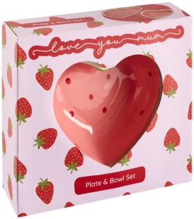 Strawberry-Plate-Bowl-Set on sale