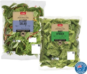 Coles+Australian+4+Leaf+Salad+Mix+200g+or+Baby+Spinach+120g