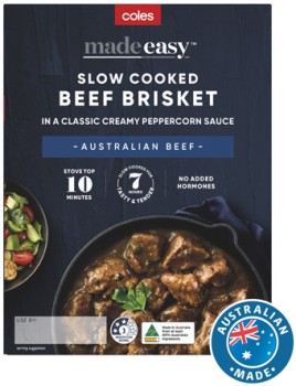 Coles-Made-Easy-Slow-Cooked-Beef-Brisket-in-Peppercorn-Sauce-500g on sale