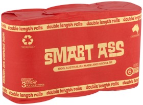 NEW-Smart-Ass-Recycled-Toilet-Paper-Double-Length-6-Pack on sale