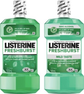 Listerine-Freshburst-or-Freshburst-Zero-Mouthwash-500mL on sale