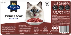 Fussy-Cat-Grainfree-Prime-Steak-Mince-Cat-Food-5x90g on sale