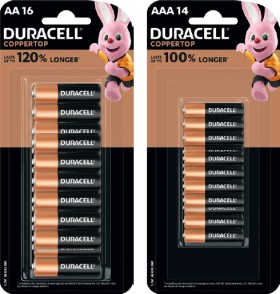 Duracell-Coppertop-Batteries-AA-16-Pack-or-AAA-14-Pack on sale