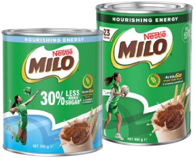 Nestl-Milo-Original-460g-or-30-Less-Added-Sugar-395g on sale