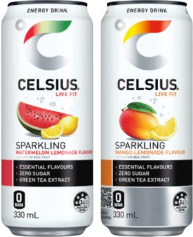 Celsius-Sparkling-Energy-Drink-330mL-Selected-Varieties on sale