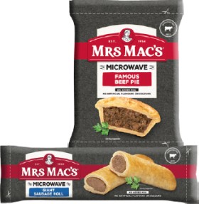 Mrs+Mac%26rsquo%3Bs+Microwave+Beef+Pie%2C+Giant+Sausage+Roll+175g+or+Pastie+165g+Selected+Varieties