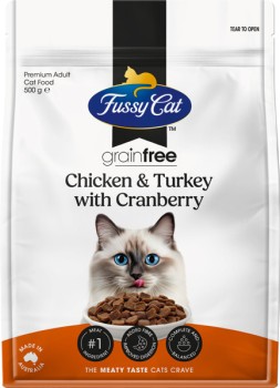 Fussy-Cat-Grain-Free-Dry-Cat-Food-500g-Selected-Varieties on sale