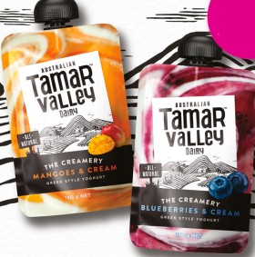 NEW-Tamar-Valley-The-Creamery-Blueberries-Cream-or-Mangoes-Cream-Greek-Style-Yoghurt-150g on sale