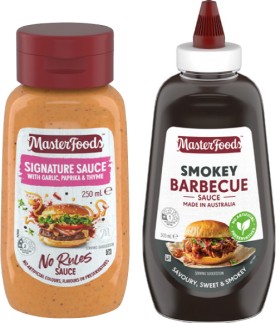 MasterFoods-No-Rules-Sauce-250mL-Barbecue-or-Tomato-Squeezy-Sauce-500mL-Selected-Varieties on sale