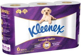 Kleenex-Luxury-Quilts-Toilet-Tissue-6-Pack on sale