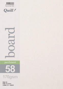 Quill+Parchment+176gsm+A4+Board+Natural+25+Pack