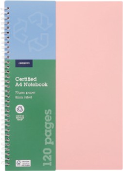 JBurrows-A4-PP-Notebook-120-Page-Pink on sale