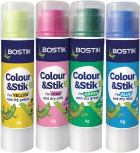 Bostik-Colour-Stik-Glue-Sticks-8g-4-Pack on sale