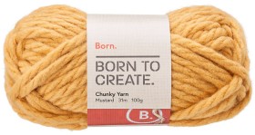 Born-Chunky-Yarn-100g-Mustard on sale