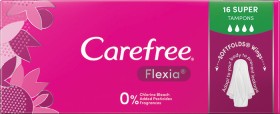 Carefree-Flexia-Super-Tampons-16-Pack on sale
