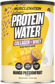 Muscle-Nation-Protein-Water-Mango-Passionfruit-300g on sale