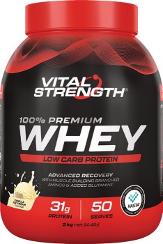 Vital-Strength-100-Premium-Whey-Low-Carb-Protein-2kg-Vanilla-Ice-Cream on sale