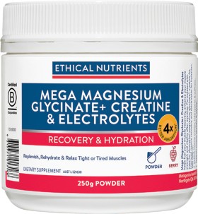 NEW+Ethical+Nutrients+Mega+Magnesium+Glycinate%2B+Creatine+%26amp%3B+Electrolytes+250g%2A