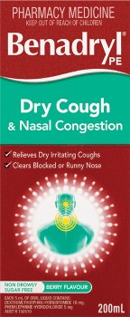 Benadryl+PE+Dry+Cough+%26amp%3B+Nasal+Congestion+200mL%2A