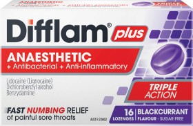 Difflam-Plus-Anaesthetic-Lozenge-16-Pack-Blackcurrant on sale