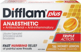 Difflam+Plus+Anaesthetic+Lozenge+16+Pack%2A+-+Honey+Lemon