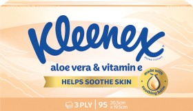 Kleenex-Facial-Tissues-95-Pack-Aloe-Vera-Vitamin-E on sale