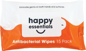 Happy+Essentials+Antibacterial+Wipes+15+Pack