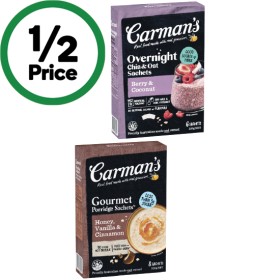 Carmans-Porridge-Sachets-270-320g-Pk-6-8-or-Overnight-Oats-210-240g-Pk-6 on sale