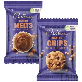 Cadbury-Chocolate-Chips-Melts-or-Blocks-180-225g on sale