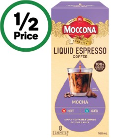 Moccona-Liquid-Espresso-Sachets-Pk-8 on sale