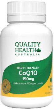 Quality+Health+High+Strength+CoQ10+150mg+100+Capsules