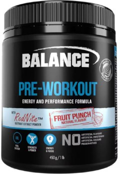 Balance+Pre+Workout+Powder+Fruit+Punch+450g