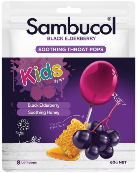 Sambucol-Kids-Soothing-Throat-Pops-8-Pack on sale