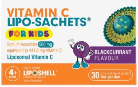 Lipo-Sachet-Kids-Vitamin-C-500mg-Blackcurrant-Liquid-Sachets-30-x-5g on sale