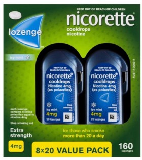 Nicorette+Cooldrops+Quit+Smoking+Nicotine+Lozenges+Icy+Mint+4mg+160+Pack