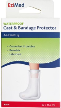 EziMed+Adult+Half+Leg+Waterproof+Cast+%26amp%3B+Banadage+Protector+1+Pack