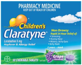 Claratyne-Childrens-Hayfever-Allergy-Relief-50-Chewable-Tablets on sale