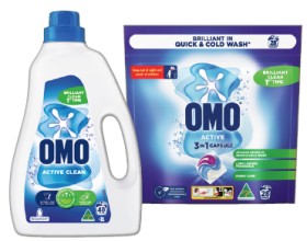 OMO-Laundry-Liquid-2-Litre-Capsules-28-Pack-or-Powder-2kg-Selected-Varieties on sale
