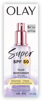 Olay-Super-SPF50-Fluid-Moisturiser-50mL on sale