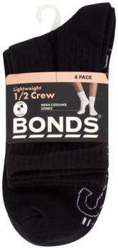 Bonds-Womens-Half-Crew-Socks-4-Pack on sale