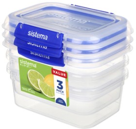 Sistema+Klip+It+Plus+Containers+1+Litre+3+Pack