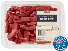 Coles-Australian-No-Added-Hormones-Beef-Stir-Fry-500g on sale