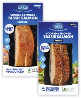 Tassal-Hot-Smoked-Salmon-Natural-or-Peppercorn-150g on sale