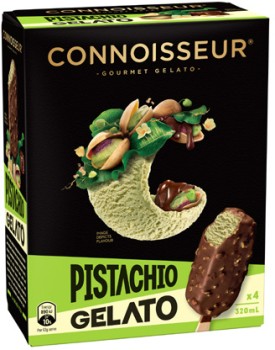 NEW-Connoisseur-Pistachio-Gelato-Sticks-4-Pack-320mL on sale