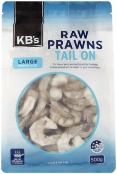 KBs-Raw-Prawns-Tail-On-Large-500g on sale