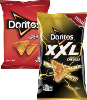 Doritos-or-XXL-Corn-Chips-150g-170g on sale