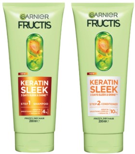 NEW+Garnier+Fructis+Keratin+Sleek+Shampoo+or+Conditioner+200mL
